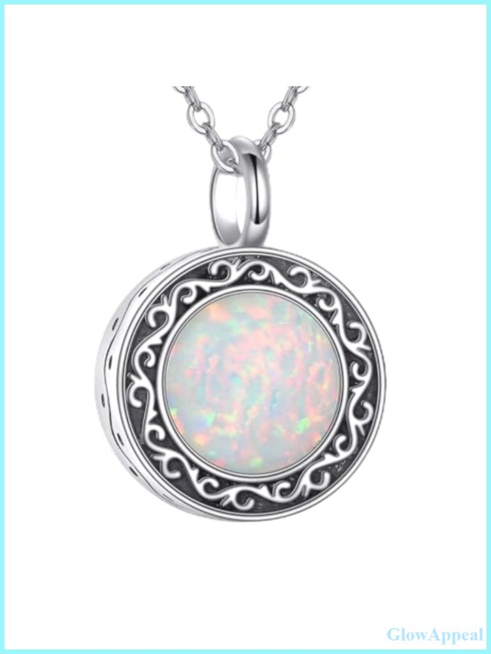 Sterling Silver Opal Urn Necklace Celtic Knot Memorial Jewelry for Women